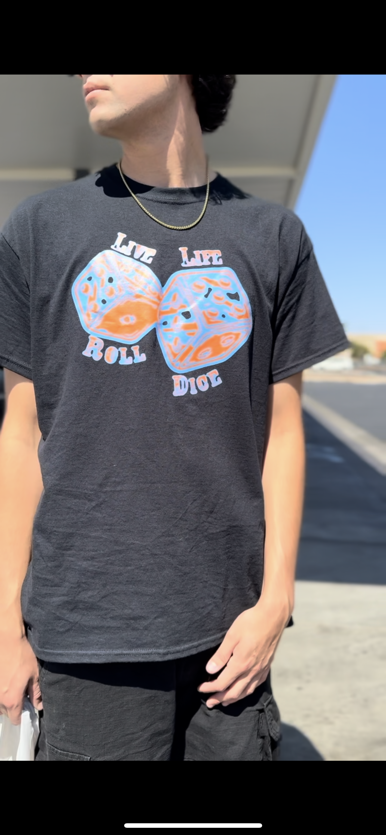 Orange/Light Blue Dice T-Shirt